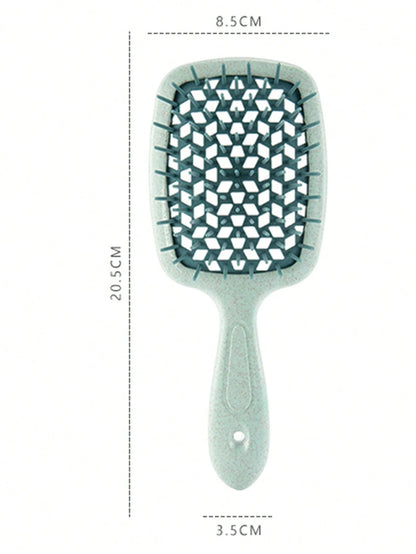 WANMEI 1/2pcs Green Hollow Comb, Straw Smooth Hair Brush, Suitable For Natural Hair And Other Materials, Hair Brush/Comb, Hair Styling Tools, Hair Products And Accessories, Applicable To Barbershops