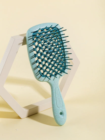 WANMEI 1/2pcs Green Hollow Comb, Straw Smooth Hair Brush, Suitable For Natural Hair And Other Materials, Hair Brush/Comb, Hair Styling Tools, Hair Products And Accessories, Applicable To Barbershops
