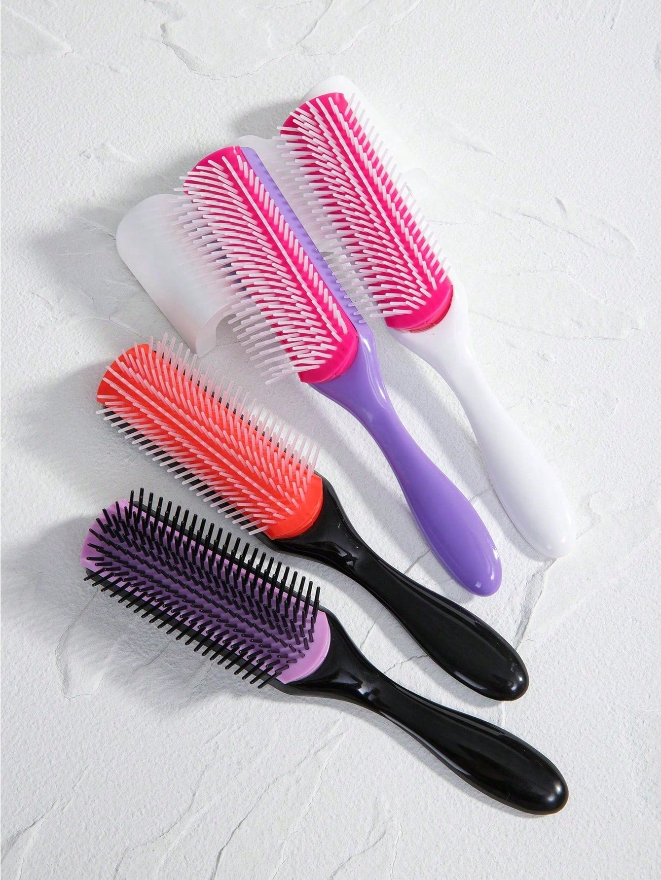 WANMEI 9 Row Detangler Brush, Classic 9 Row Hair Brush For Women Men Curly Natural Thick Wet Dry Hair, Blow Styling Separating Shaping Defining Curls Travel Bristle Hairbrush, Classic Curly Hair Styli