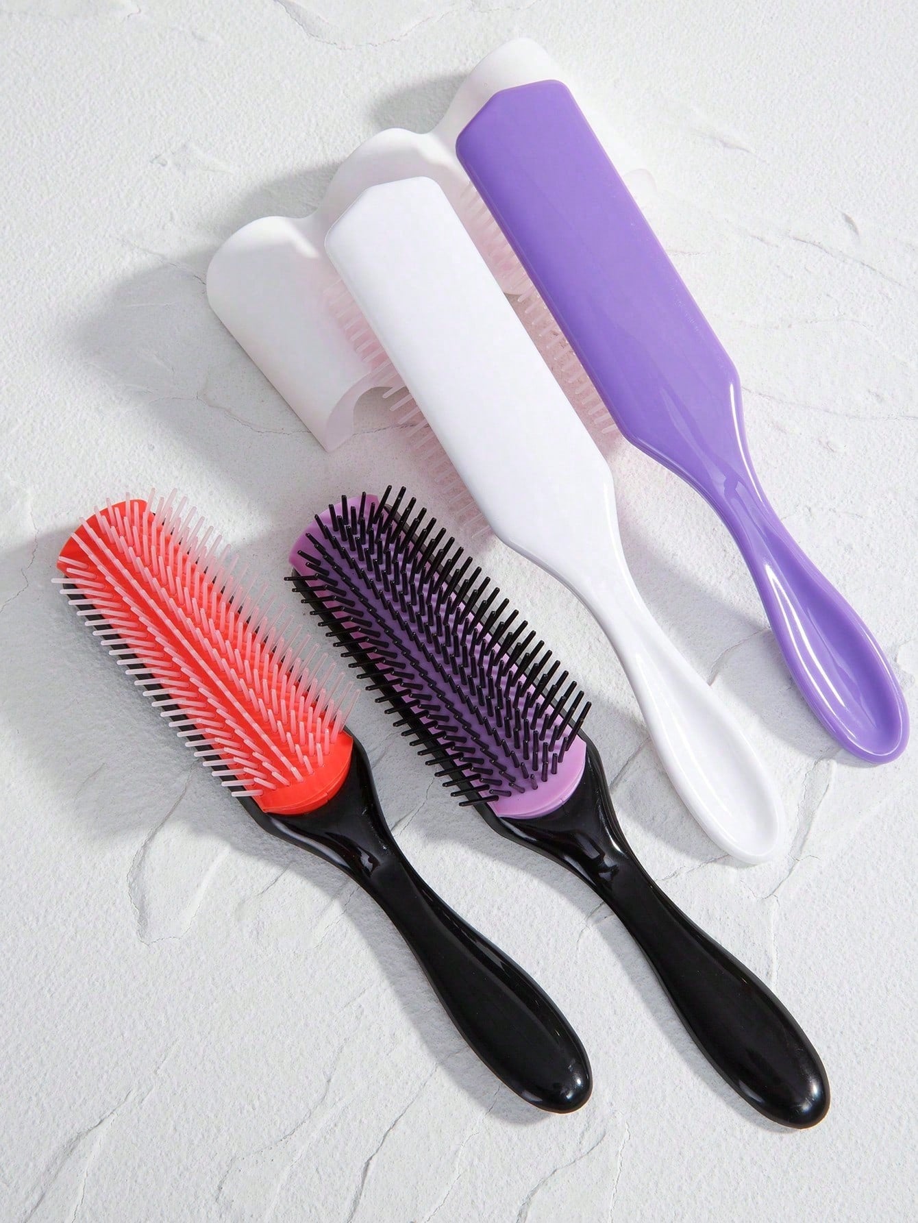 WANMEI 9 Row Detangler Brush, Classic 9 Row Hair Brush For Women Men Curly Natural Thick Wet Dry Hair, Blow Styling Separating Shaping Defining Curls Travel Bristle Hairbrush, Classic Curly Hair Styli