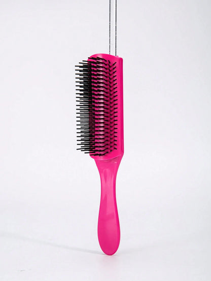 WANMEI 9 Row Detangler Brush, Classic 9 Row Hair Brush For Women Men Curly Natural Thick Wet Dry Hair, Blow Styling Separating Shaping Defining Curls Travel Bristle Hairbrush, Classic Curly Hair Styli