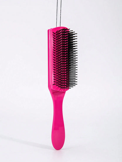 WANMEI 9 Row Detangler Brush, Classic 9 Row Hair Brush For Women Men Curly Natural Thick Wet Dry Hair, Blow Styling Separating Shaping Defining Curls Travel Bristle Hairbrush, Classic Curly Hair Styli