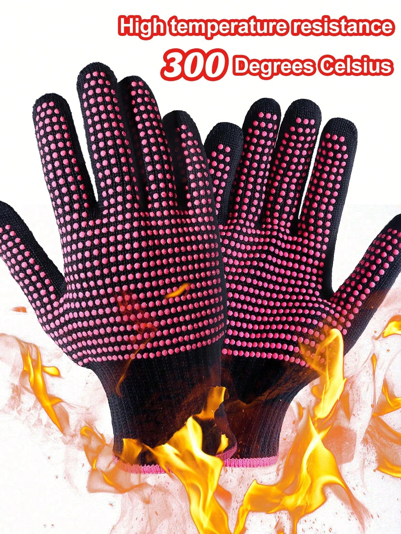WANMEI Heat-Resistant Silicone Shock-Absorbing Gloves, Suitable For Straightening Irons And Other Tools, Professional Heat-Pressing Gloves, Heat-Resistant Up To 300 Degrees, Hair Styling Heat-Insulati