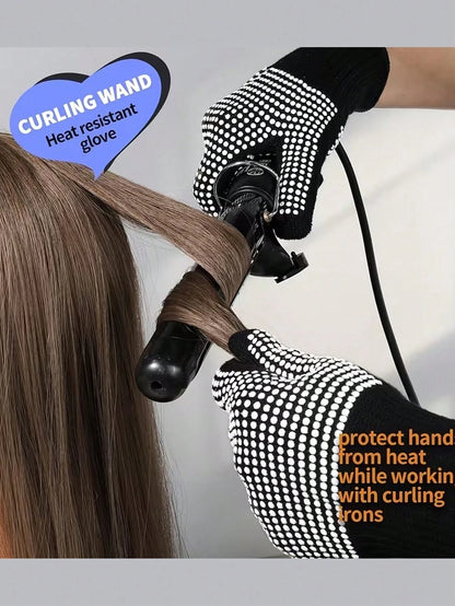 WANMEI Heat-Resistant Silicone Shock-Absorbing Gloves, Suitable For Straightening Irons And Other Tools, Professional Heat-Pressing Gloves, Heat-Resistant Up To 300 Degrees, Hair Styling Heat-Insulati
