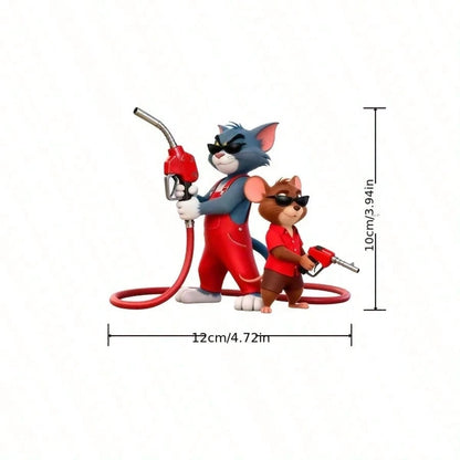 Warner Bros 1pc Cat And Mouse Car Exterior Stickers Fuel Tank Cover Stickers For Cars Sunscreen For Cars Scratch-Resistant Car Exterior Accessories, Suitable For Car Body Stickers, Side Door Stickers