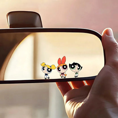 Warner Bros Cute Cartoon "Super Kid" Girl Rearview Mirror Sticker, Car Rearview Mirror Decorative Sticker, Truck Rearview Mirror Decor, Car Interior Graffiti Sticker, "Super Kid" Car Interior Decor St