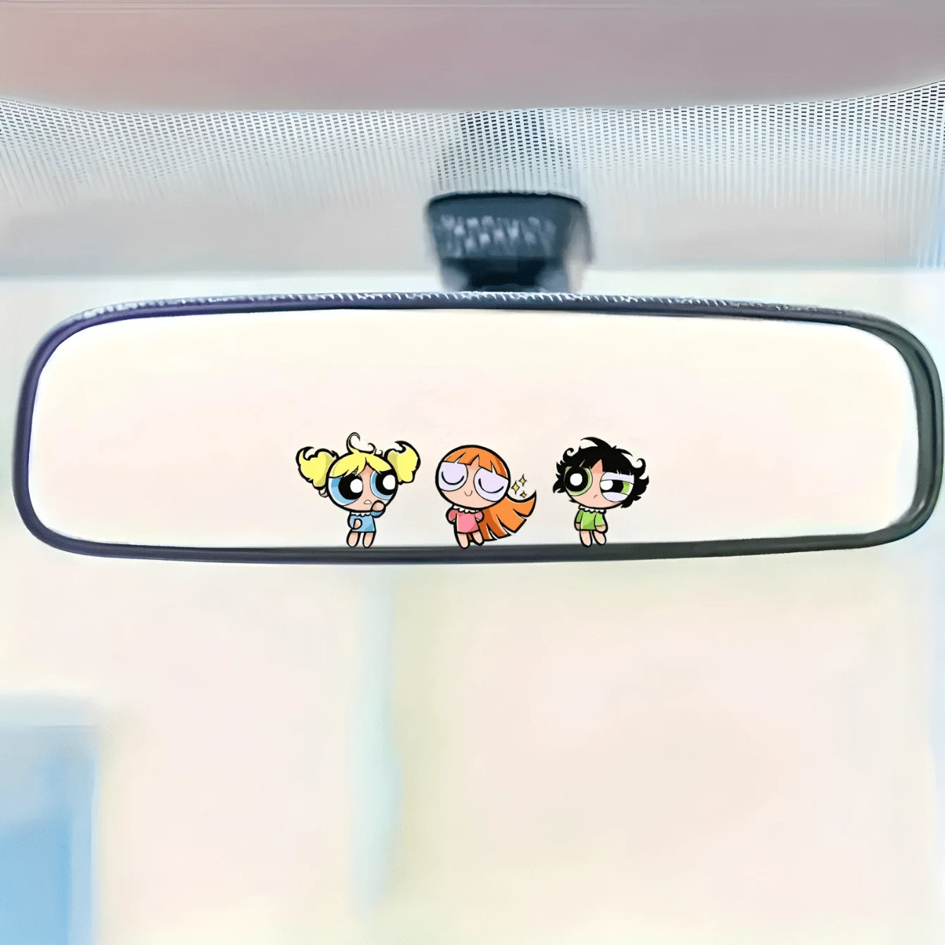 Warner Bros Cute Cartoon "Super Kid" Girl Rearview Mirror Sticker, Car Rearview Mirror Decorative Sticker, Truck Rearview Mirror Decor, Car Interior Graffiti Sticker, "Super Kid" Car Interior Decor St