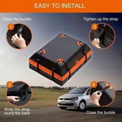 Waterproof 420D Oxford Cloth Car Roof Cargo Storage Bag, Heavy Duty Strap Travel Carrier Bag