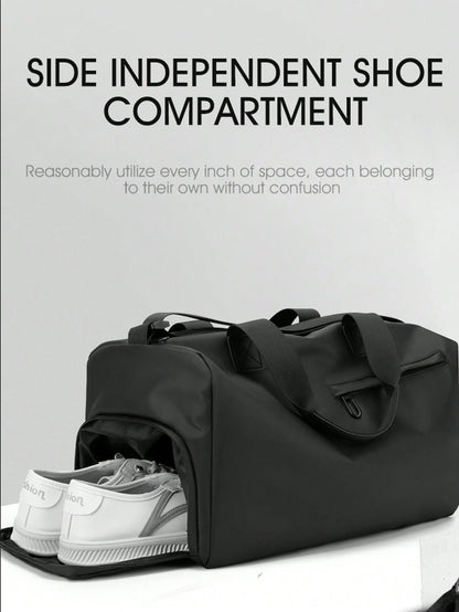 Waterproof Handbag For Men, With Separate Shoe Compartment, Large Capacity Black Shoulder/Crossbody Bag