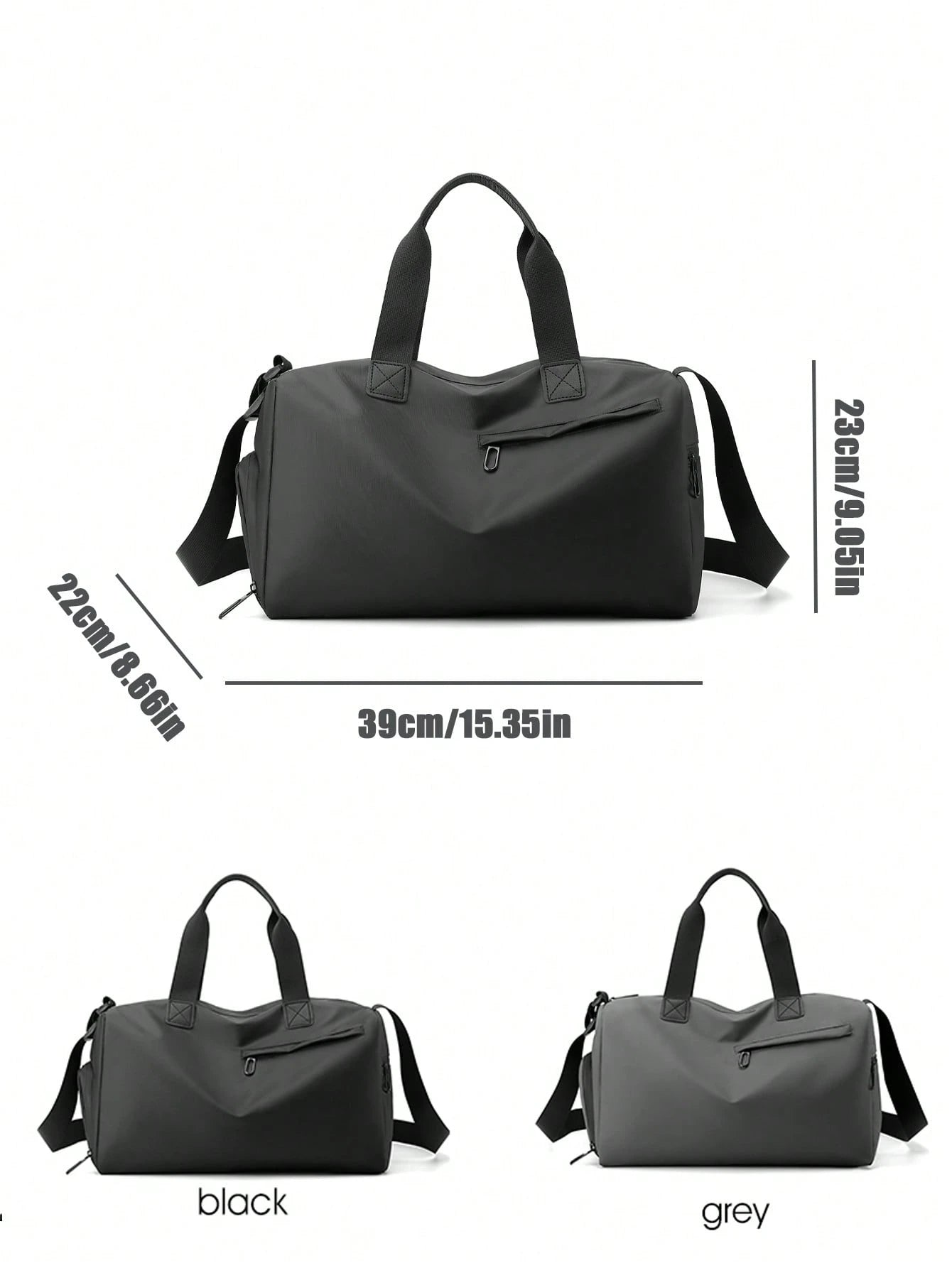 Waterproof Handbag For Men, With Separate Shoe Compartment, Large Capacity Black Shoulder/Crossbody Bag