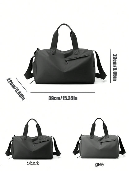 Waterproof Handbag For Men, With Separate Shoe Compartment, Large Capacity Black Shoulder/Crossbody Bag