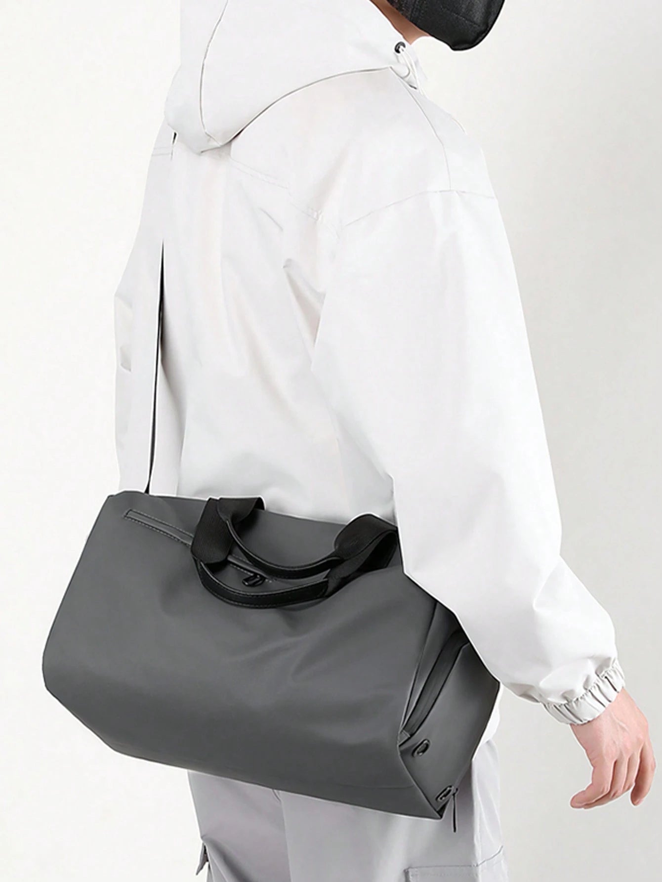 Waterproof Handbag For Men, With Separate Shoe Compartment, Large Capacity Black Shoulder/Crossbody Bag