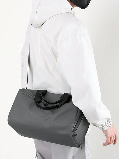 Waterproof Handbag For Men, With Separate Shoe Compartment, Large Capacity Black Shoulder/Crossbody Bag