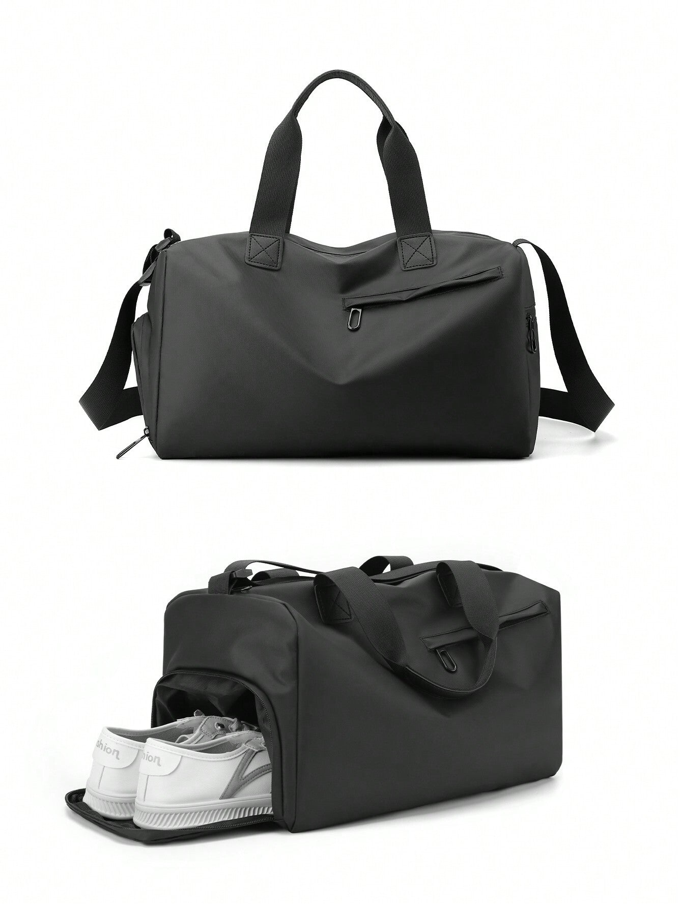 Waterproof Handbag For Men, With Separate Shoe Compartment, Large Capacity Black Shoulder/Crossbody Bag