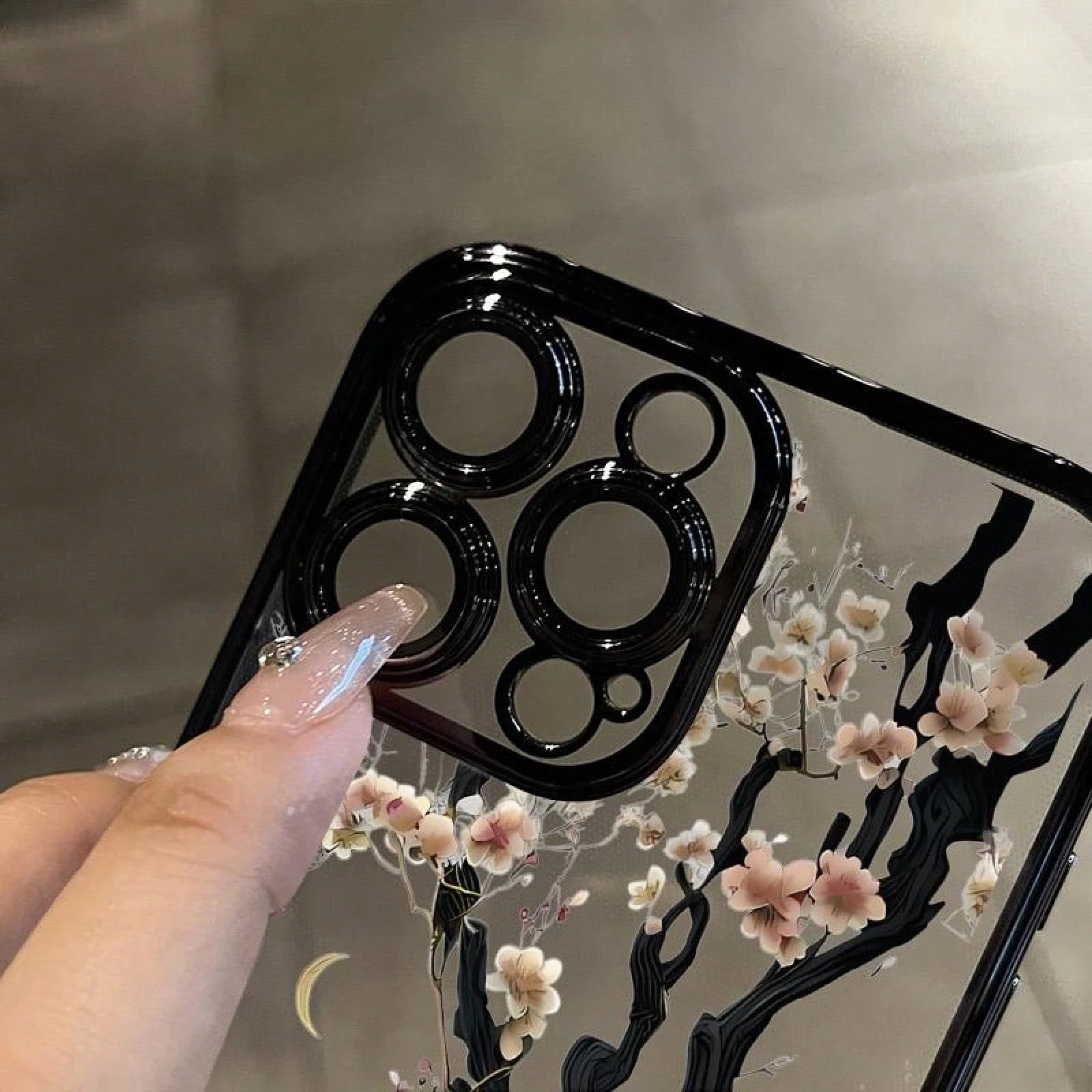 White Cherry Blossom Tree Blooming Pattern Electroplated Mobile Case Camera Lens Protection Wildflower Cases For Iphone 16 15 Pro Max Case 14 13 12 11 XR XS Plus Shockproof And Non-Slip Silicone Trans