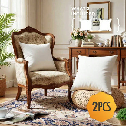 White Pillow Insert Available In Sizes 18 Inches, 20 Inches, 12*20 Inches, And 22 Inches. High Fill Density, Machine Washable, Tumble Dryable, And Reusable. Made With Ultra-Fine Fabric And Brushed Cot
