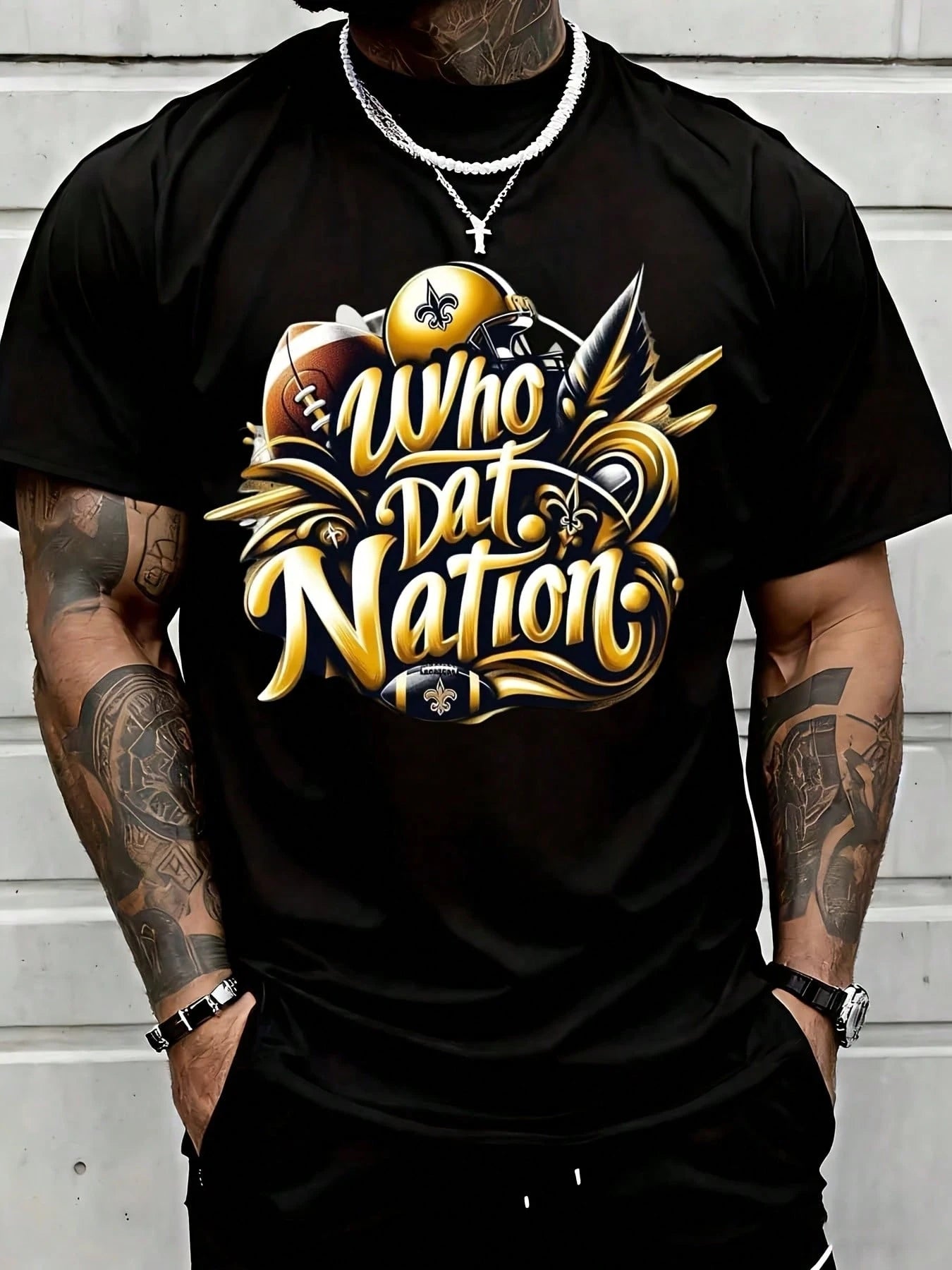 Who Dat Nation New Orleans Saints Football Fan Shirt Graphic Tee For Game Day Tailgate Party Suitable For Casual Sports Wear