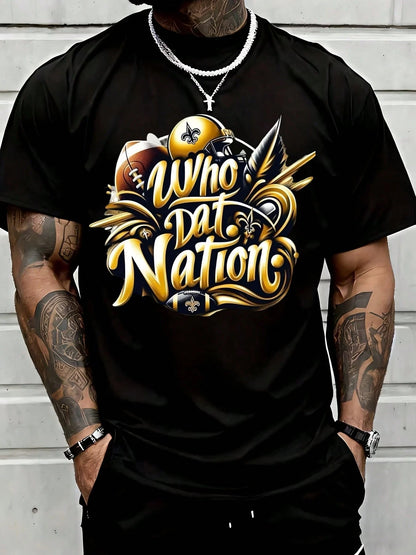 Who Dat Nation New Orleans Saints Football Fan Shirt Graphic Tee For Game Day Tailgate Party Suitable For Casual Sports Wear