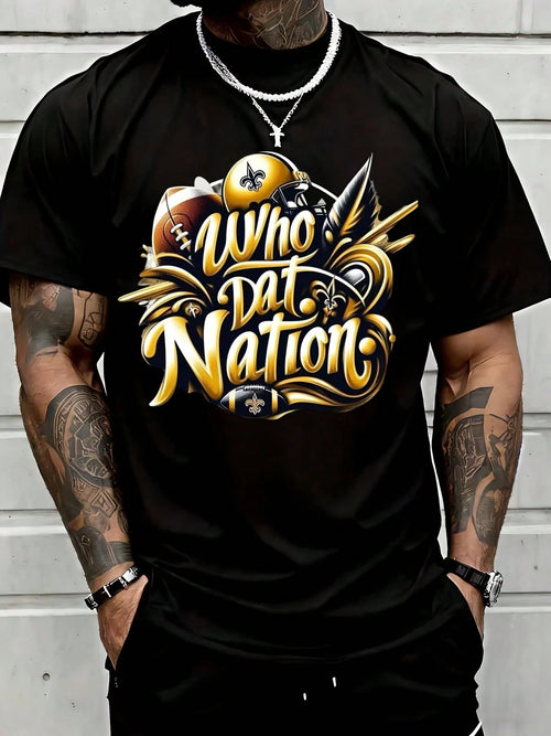 Who Dat Nation New Orleans Saints Football Fan Shirt Graphic Tee For Game Day Tailgate Party Suitable For Casual Sports Wear