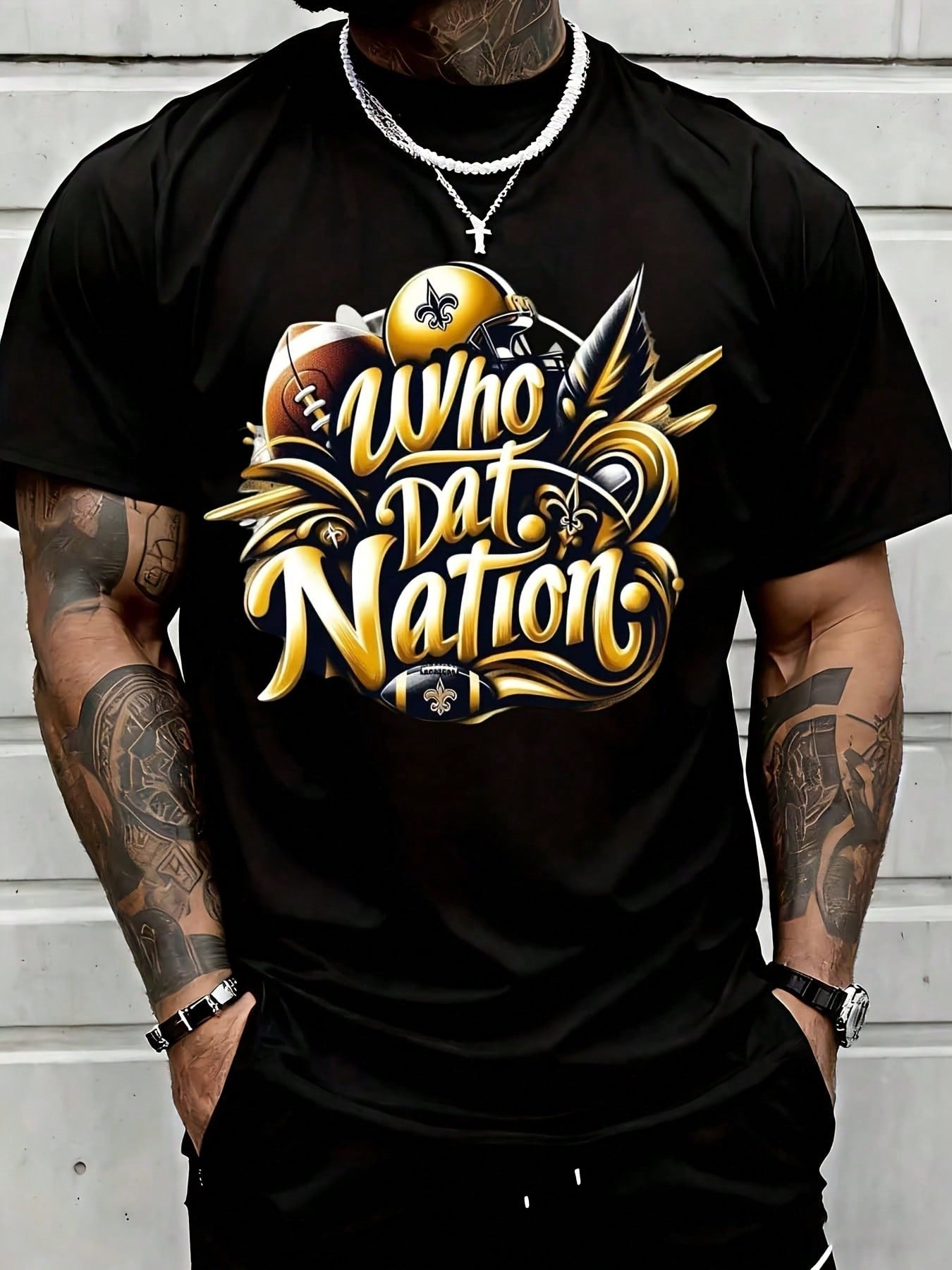Who Dat Nation New Orleans Saints Football Fan Shirt Graphic Tee For Game Day Tailgate Party Suitable For Casual Sports Wear