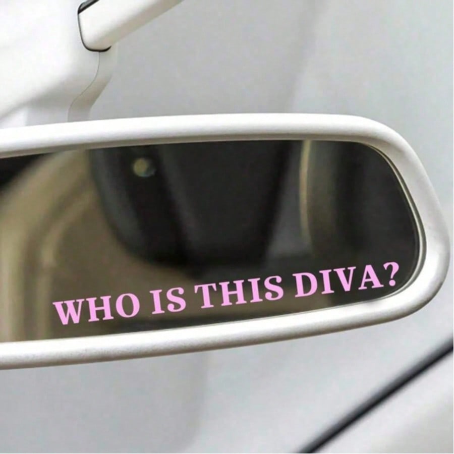 "Who Is This Diva" English Letter Sticker, Exquisite Sticker, Car Decoration Sticker, Home Decoration Sticker, Party Decoration Sticker, Cute And Beautiful Car Sticker, Suitable For Most Cars And Car