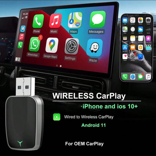 Wireless CarPlay Adapter- Wireless CarPlay Adapter For Vehicles From 2016 Onwards, Plug-And-Play Wireless Control For In-Car CarPlay