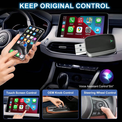 Wireless CarPlay Adapter- Wireless CarPlay Adapter For Vehicles From 2016 Onwards, Plug-And-Play Wireless Control For In-Car CarPlay
