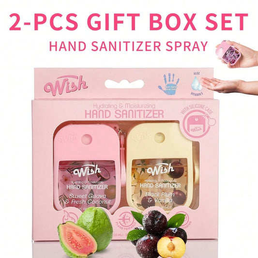 WISH Hand Fragrance Spray, A Must-Have Travel Hand Sanitizer Spray With A Silicone Protective Cover, Boasts Strong Moisturizing Power And Emits A Fresh Fruity And Floral Fragrance. It Cleanses Hands A