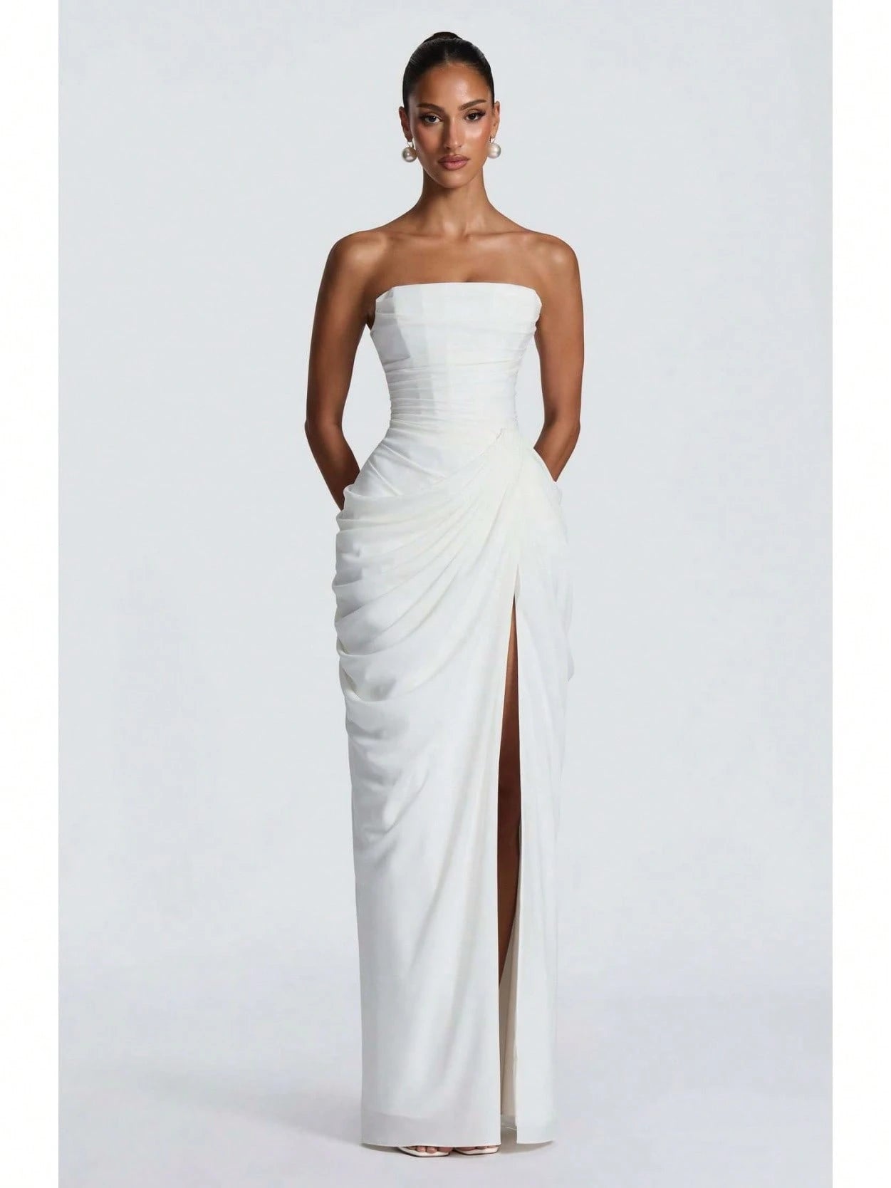 Women Elegant Solid Color Maxi Dress Mesh Spaghetti Strap Low Back Sexy Waist Slim Casual Party Long Dress
