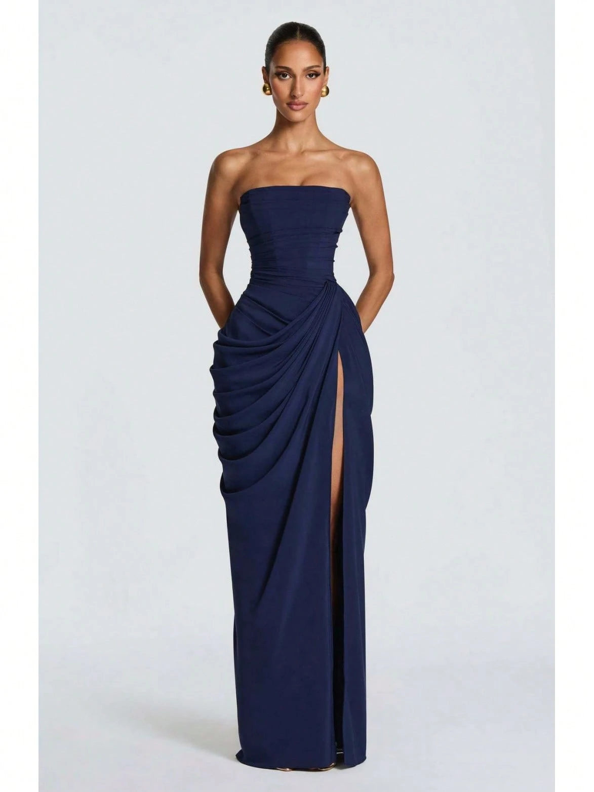 Women Elegant Solid Color Maxi Dress Mesh Spaghetti Strap Low Back Sexy Waist Slim Casual Party Long Dress
