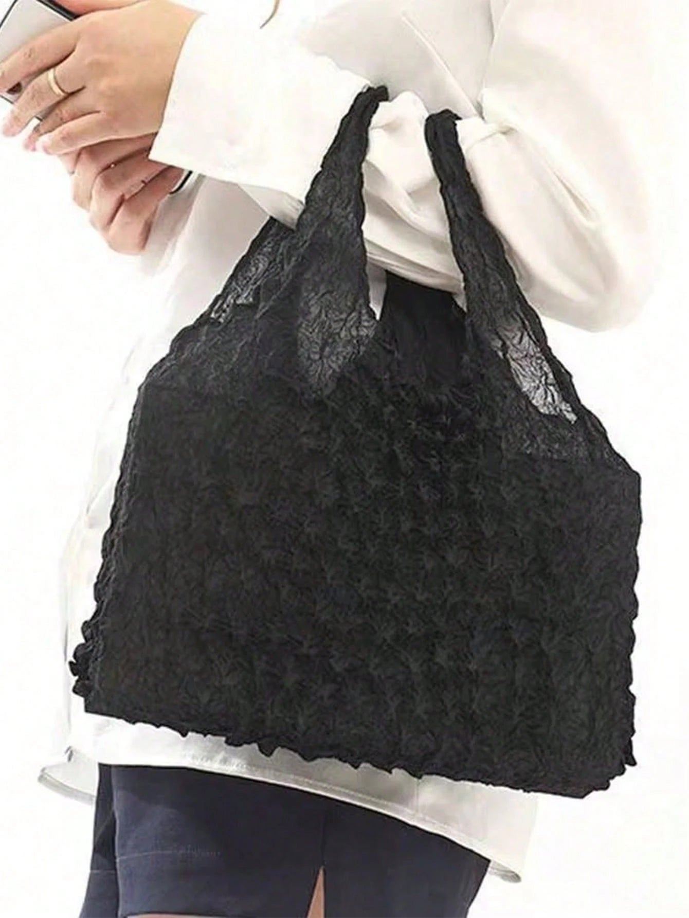 Women Magic Stretch Tote Bag Retractable Shopping Handbag Reusable Shopping Bag Foldable Shopping Bag Camping Outdoor Vacation Travel Essentials