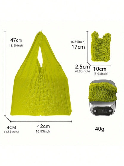 Women Magic Stretch Tote Bag Retractable Shopping Handbag Reusable Shopping Bag Foldable Shopping Bag Camping Outdoor Vacation Travel Essentials