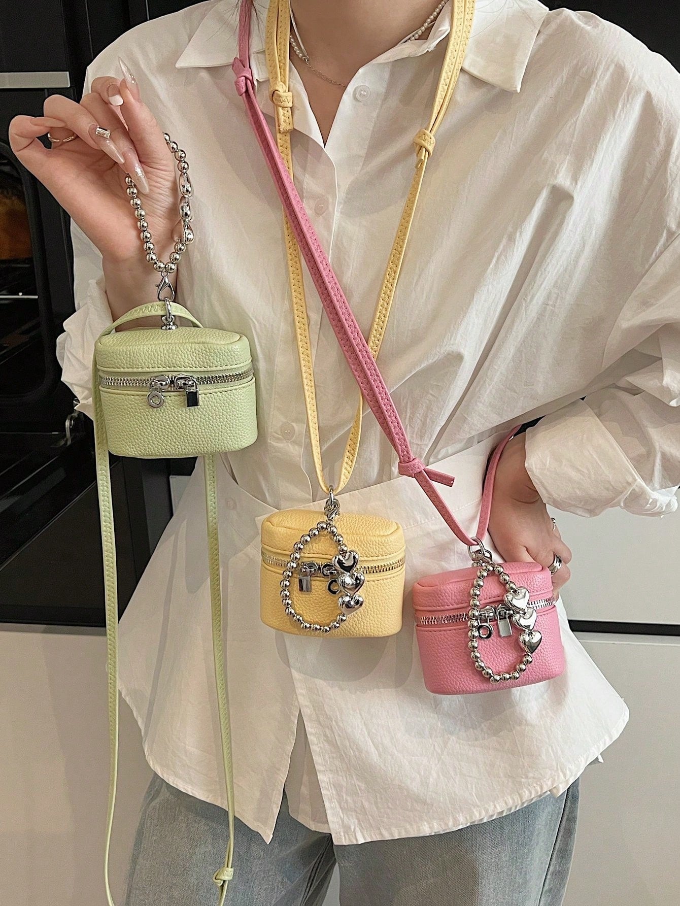 Women PU Bucket Simple Coin Purse, Makeup Bag, Earphone Pouch, Card Holder, Key Pouch, Jewelry Organizer, Suitable For Shopping, Dating, Beach Travel, Gift For Women Wallet Mini Wallet Purse Wallet Wr