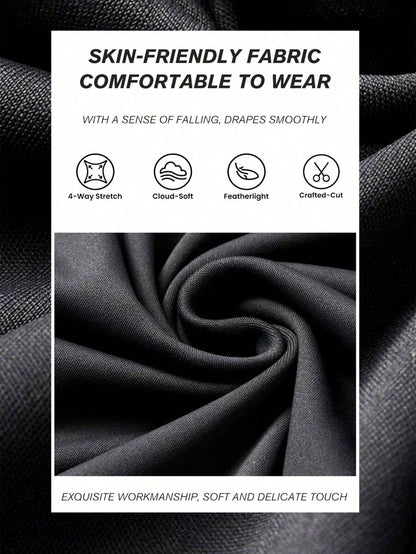 Women's Basic 3/4 Leggings, Women's Elastic Slim Cycling Pants, Yoga Sports Tight Pants To Shape Your Body, Lightweight Skinny Full Length Pants Black