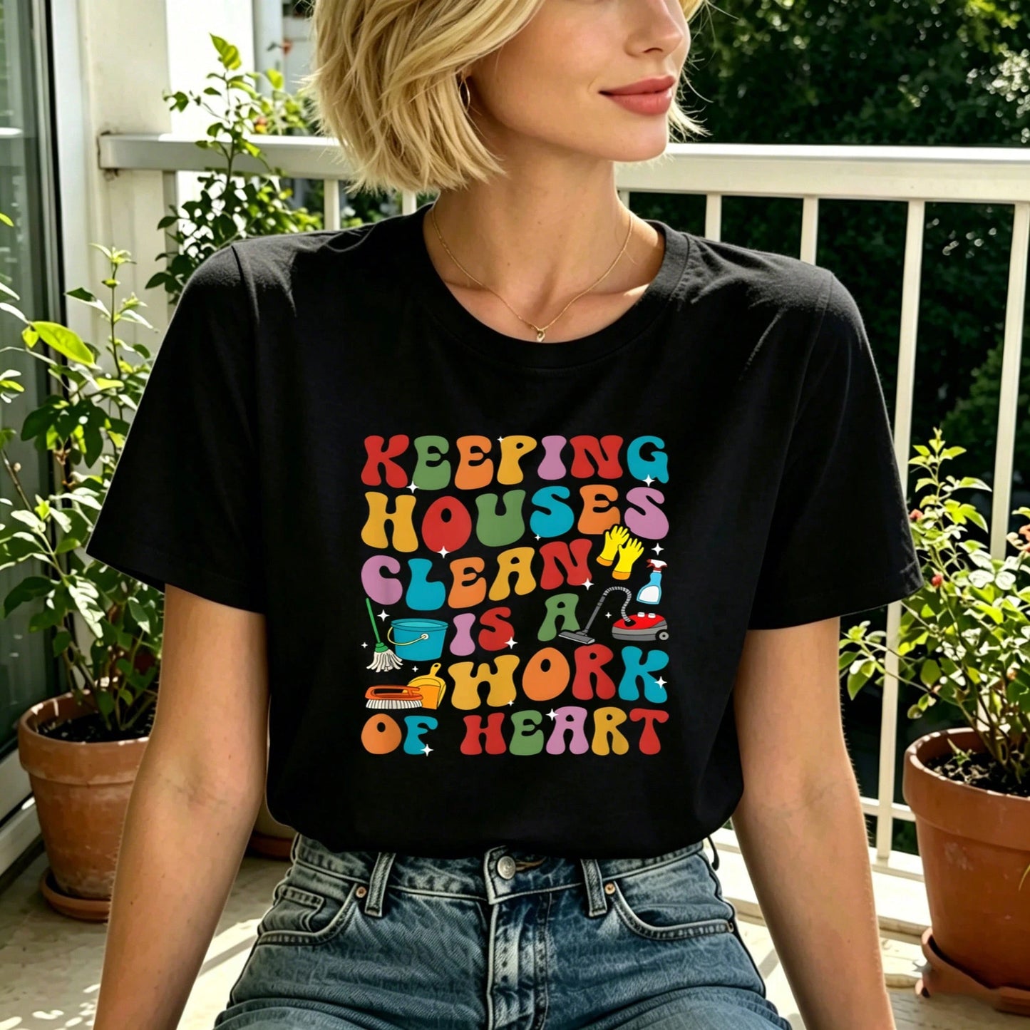 Women's Bee Lover Style Short Sleeve Tee Bee & Honeycomb Print Round Neck Casual Top