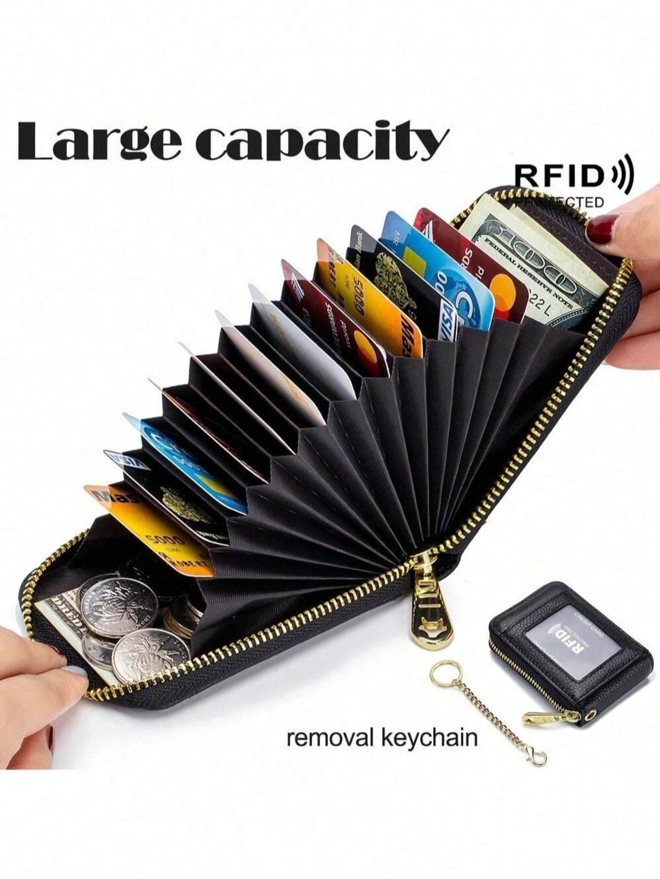 Women's Card Bag, Selected Leather, Multifunctional Men's Organ Card Bag, Bank Card Storage Bag, Keychain, Credit Card Holder Purses Wallet Tote Bag