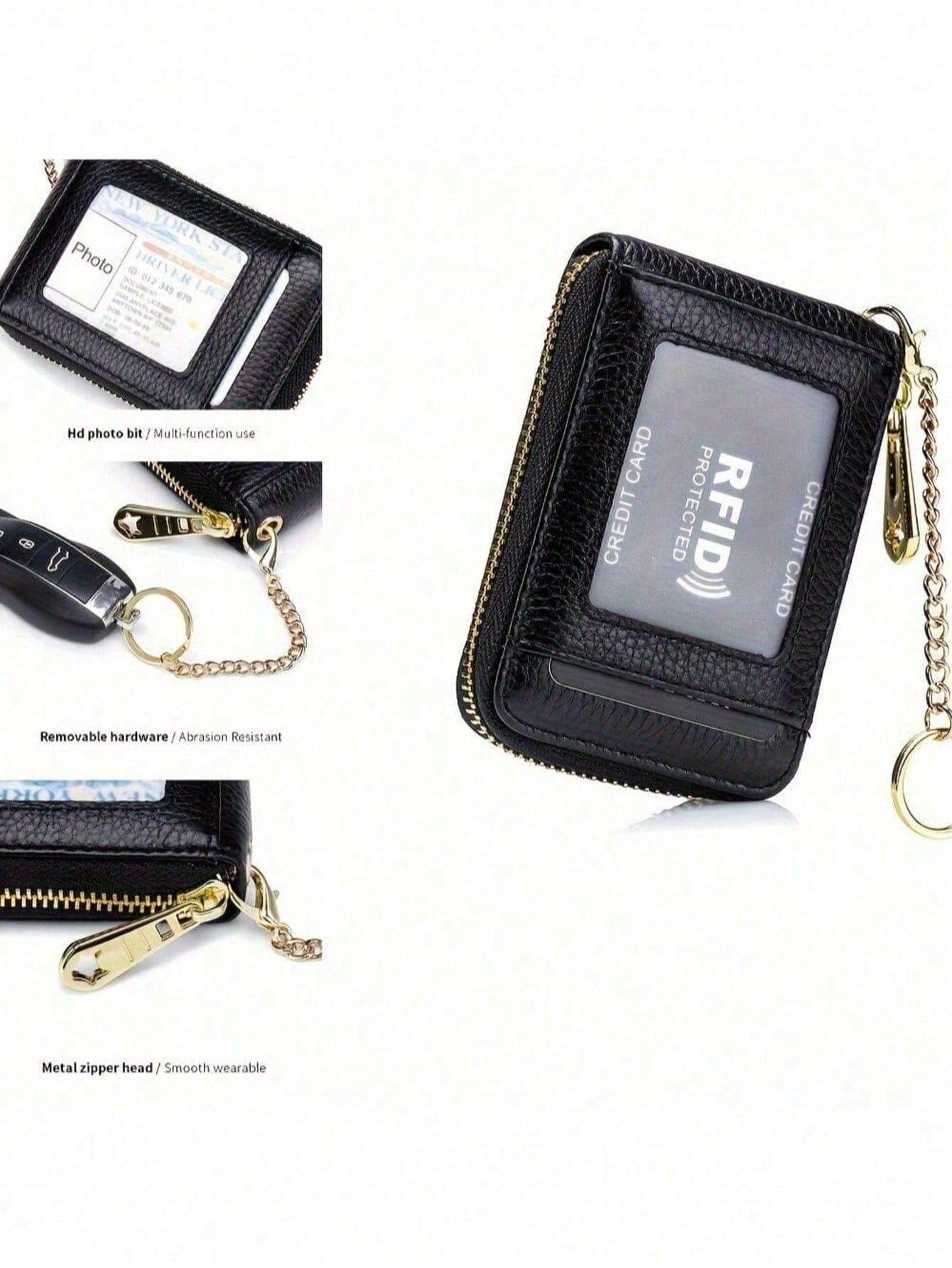 Women's Card Bag, Selected Leather, Multifunctional Men's Organ Card Bag, Bank Card Storage Bag, Keychain, Credit Card Holder Purses Wallet Tote Bag