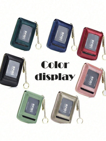 Women's Card Bag, Selected Leather, Multifunctional Men's Organ Card Bag, Bank Card Storage Bag, Keychain, Credit Card Holder Purses Wallet Tote Bag