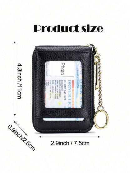 Women's Card Bag, Selected Leather, Multifunctional Men's Organ Card Bag, Bank Card Storage Bag, Keychain, Credit Card Holder Purses Wallet Tote Bag