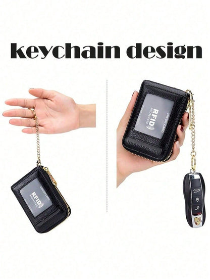 Women's Card Bag, Selected Leather, Multifunctional Men's Organ Card Bag, Bank Card Storage Bag, Keychain, Credit Card Holder Purses Wallet Tote Bag