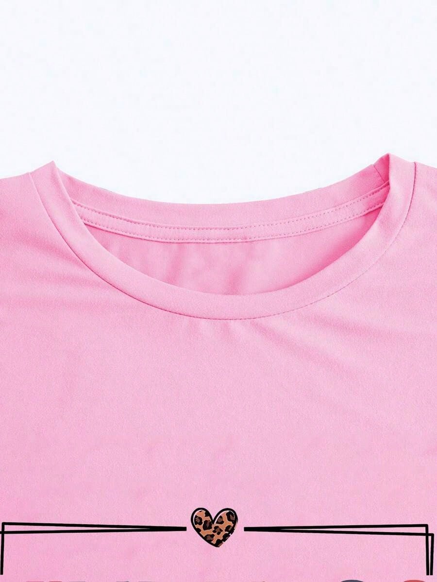 Women's Clothing 2026 1pcsDrmWander Floral Print "Happy Sunny Days" Bowknot Happy Face Printed Casual T-ShirtSoft Cheerful "Sunny Days Coquette"