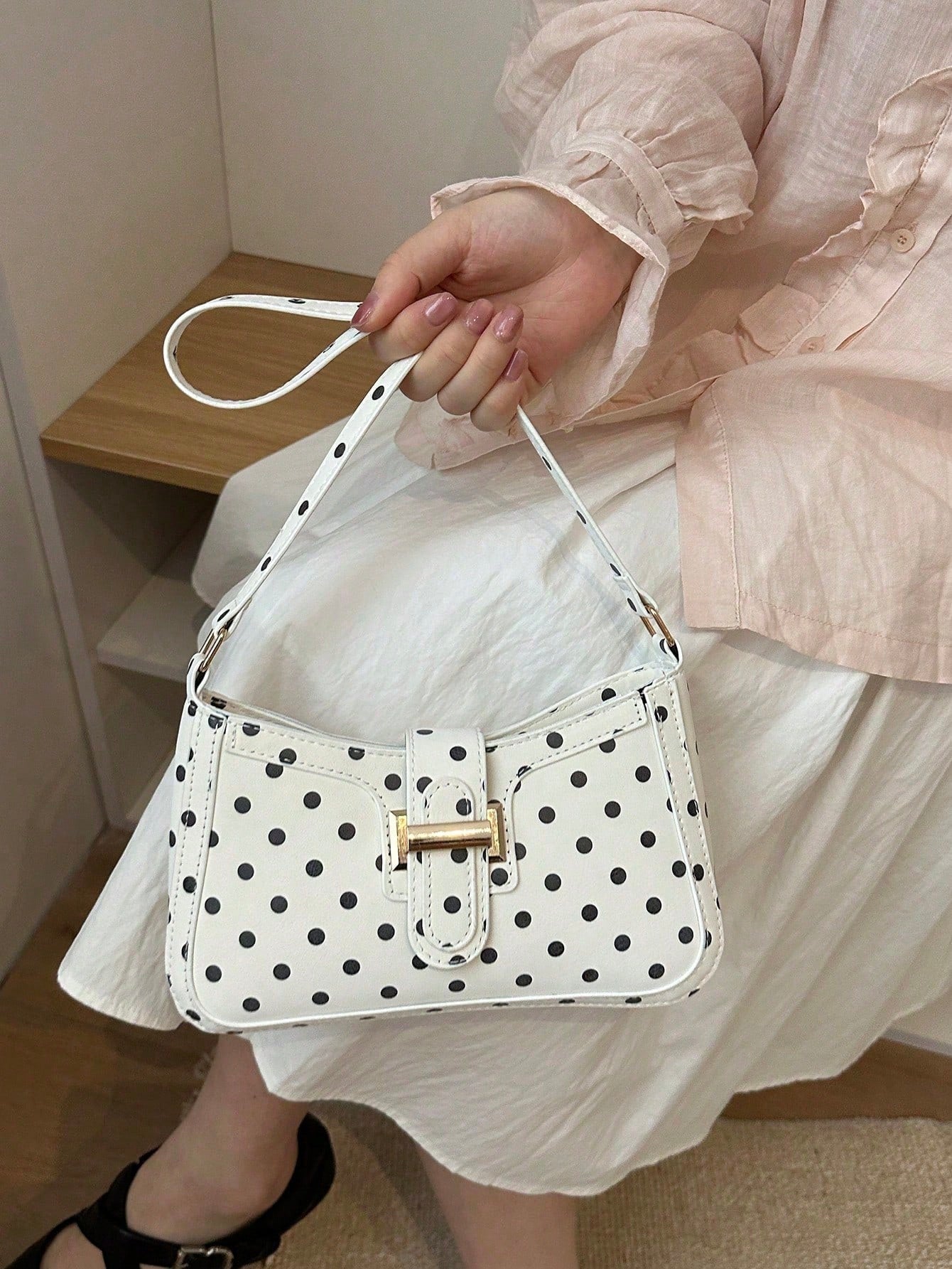 Women's Elegant Crescent Shaped Underarm Shoulder Bag, Fashion Casual Style, Solid Color Underarm Bag