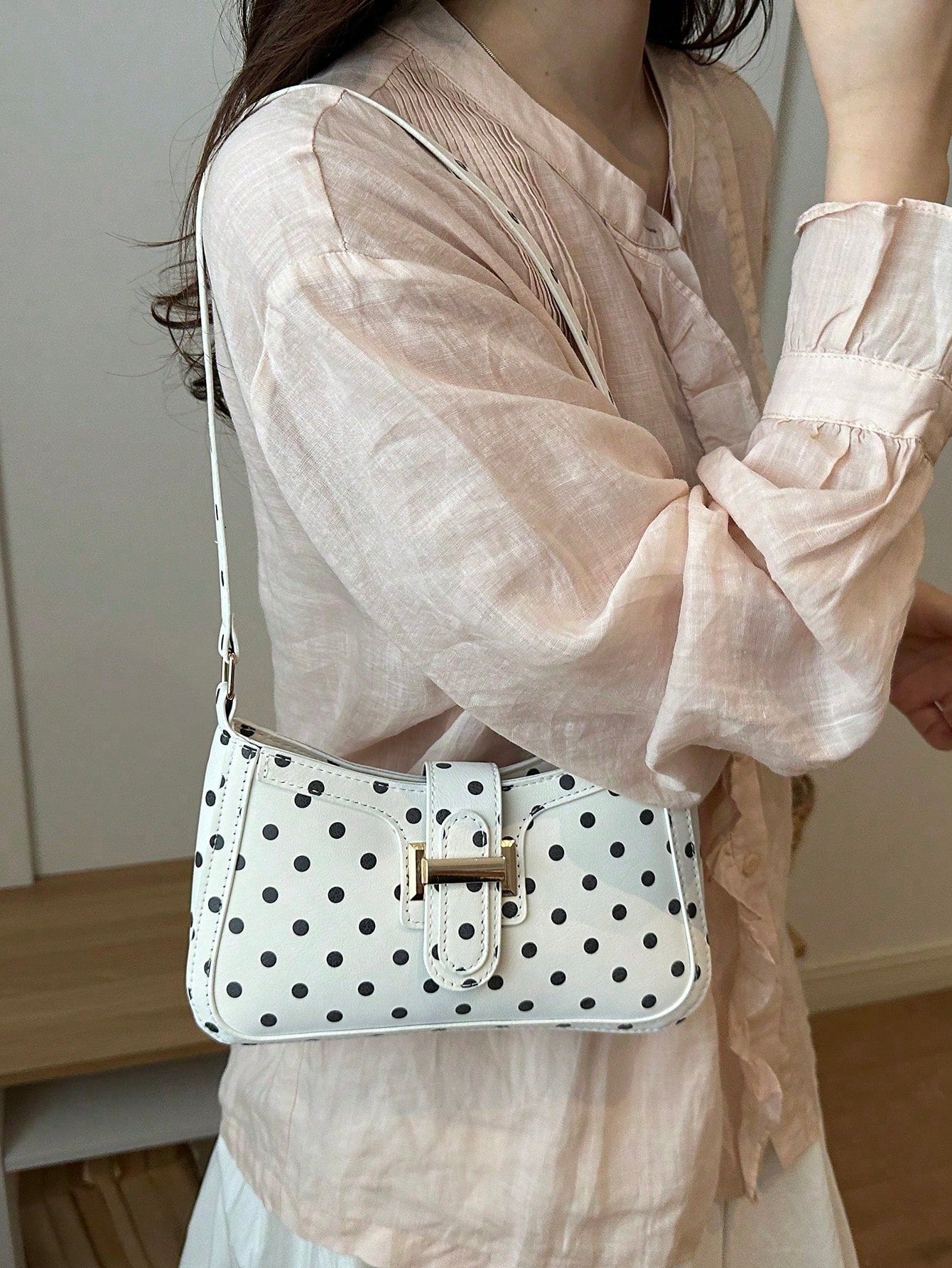 Women's Elegant Crescent Shaped Underarm Shoulder Bag, Fashion Casual Style, Solid Color Underarm Bag