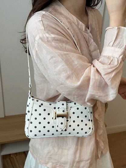 Women's Elegant Crescent Shaped Underarm Shoulder Bag, Fashion Casual Style, Solid Color Underarm Bag
