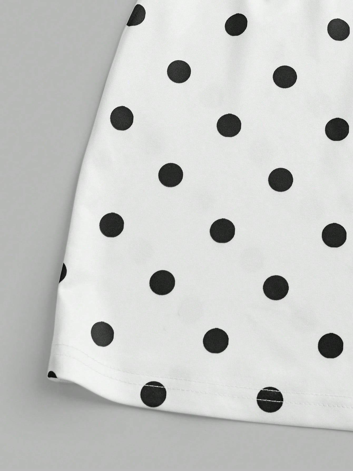 Women's Elegant Solid Color Asymmetrical Sleeveless Tie Strap Minimalist Short Polka Dot Dress White Summer