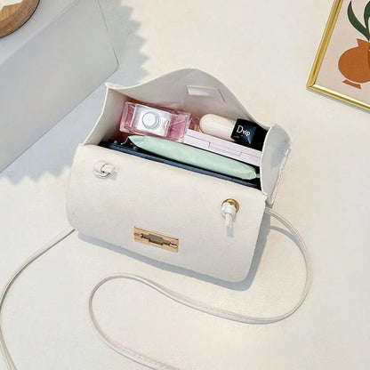 Women's Fashion Minimalist Rhombus Mini Square Bag, Embossed PU Leather With Metal Clasp- Casual Crossbody/Shoulder Bag
