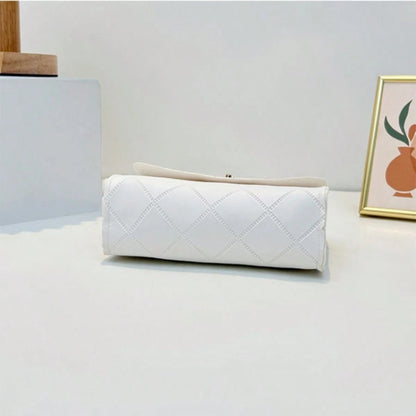 Women's Fashion Minimalist Rhombus Mini Square Bag, Embossed PU Leather With Metal Clasp- Casual Crossbody/Shoulder Bag