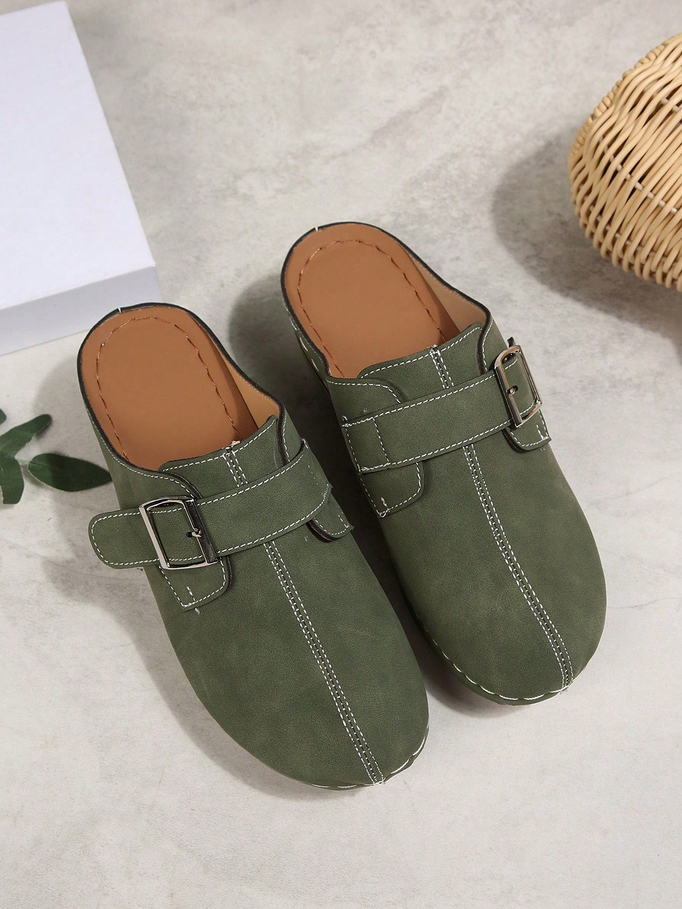 Women's Fashion New Wedge Heel Thick Sole Closed Toe Mule Slides, Lightweight Comfortable Soft Bottom Slippers For Home And Walking, Spring And Autumn