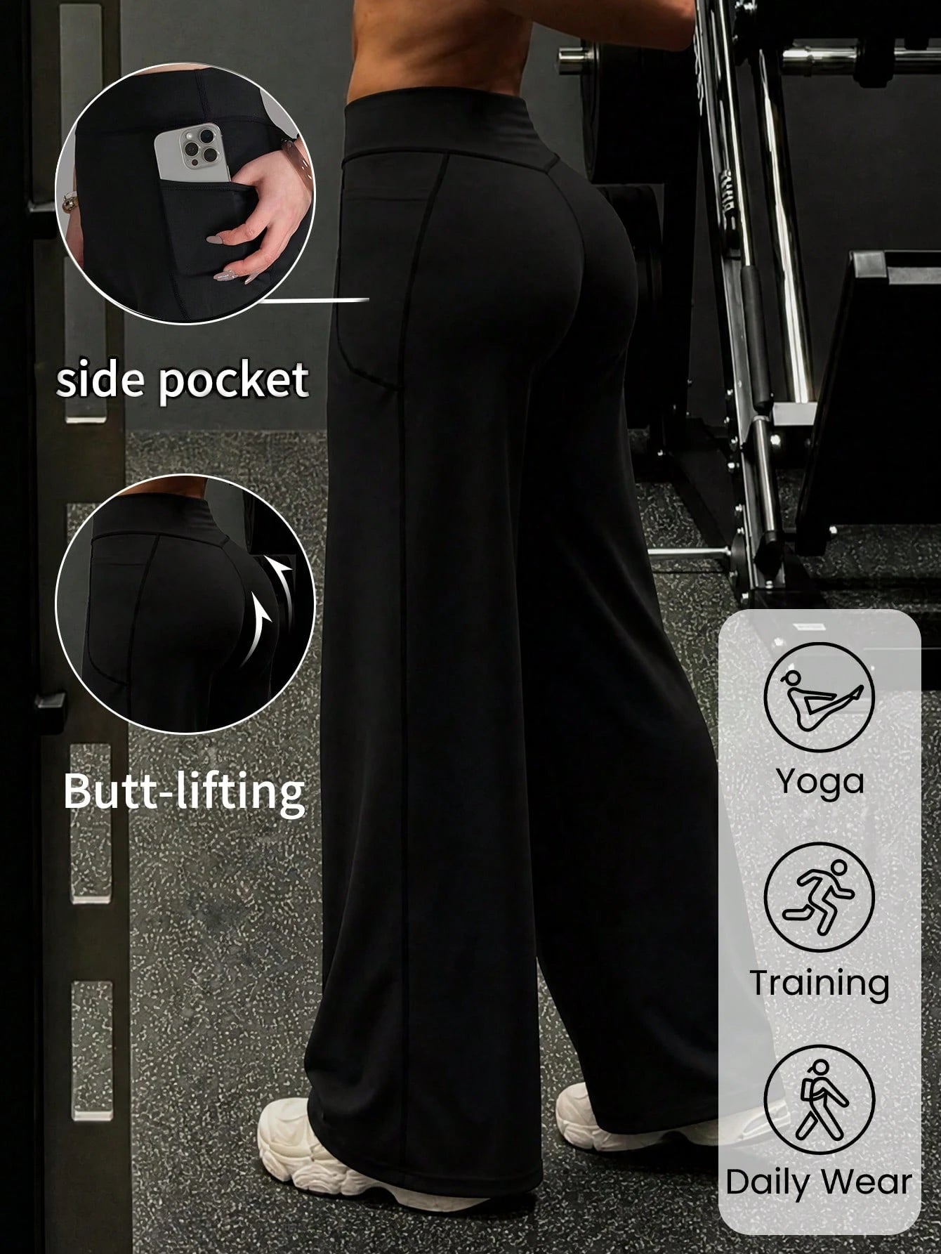 Women's High Waist Tummy Control Butt Lifting Slimming Multi-Function Sports Yoga Pants Black, Athleisure