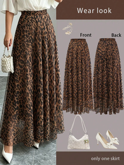 Women's Jacquard Elastic Waist Elegant A-Line Skirt, Ditsy Floral, Flattering Fit, Suitable For Vacation, Date, Commute Spring